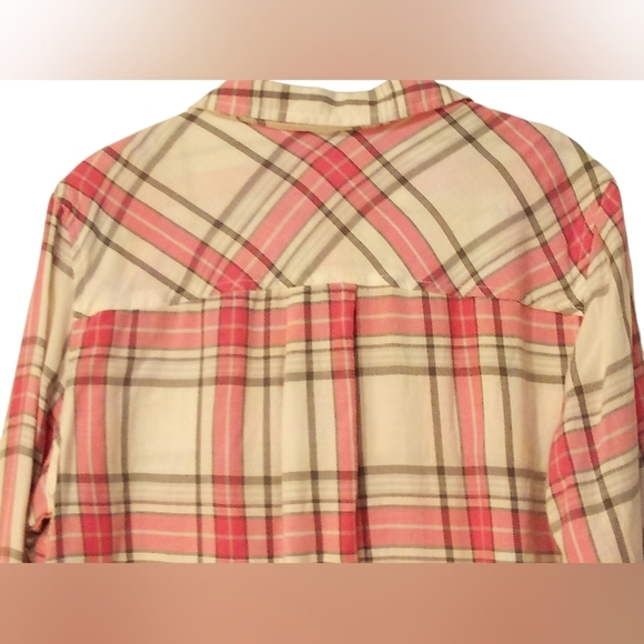 Arizona Jean CO. - Button Up Flannel Plaid Shirt, Boyfriend Fit, Long... - Picture 5 of 10